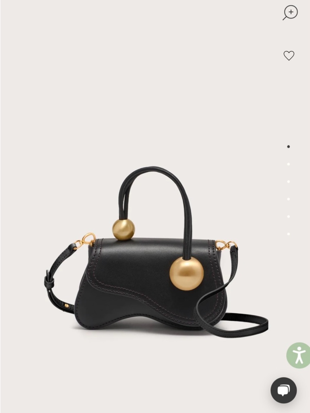 CULT GAIA Black Mini Satchel with Gold Accents NWT